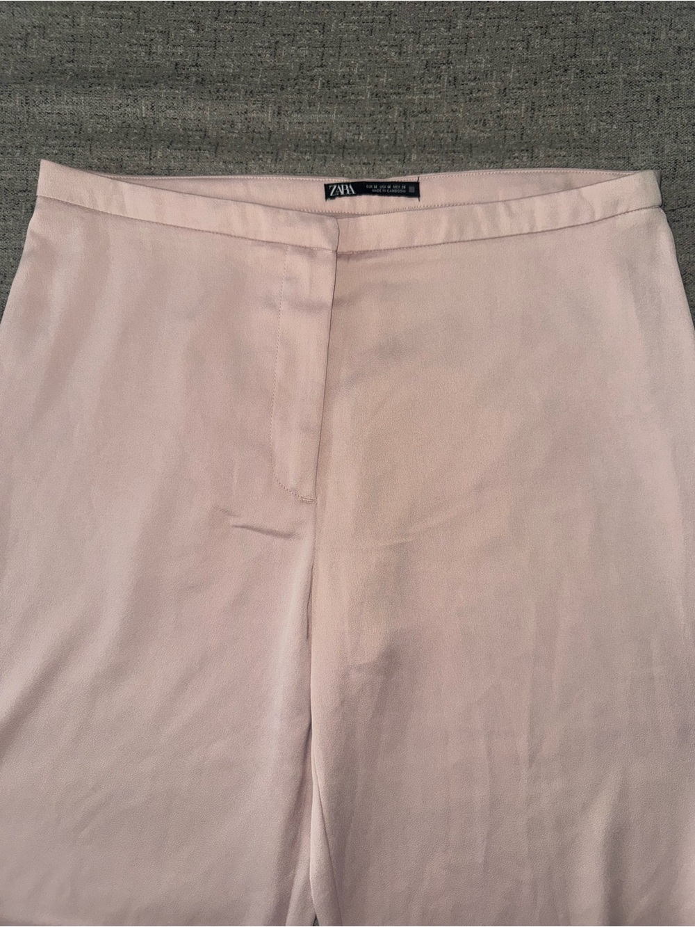 ZARA Pale Pink Straight-Leg Trousers